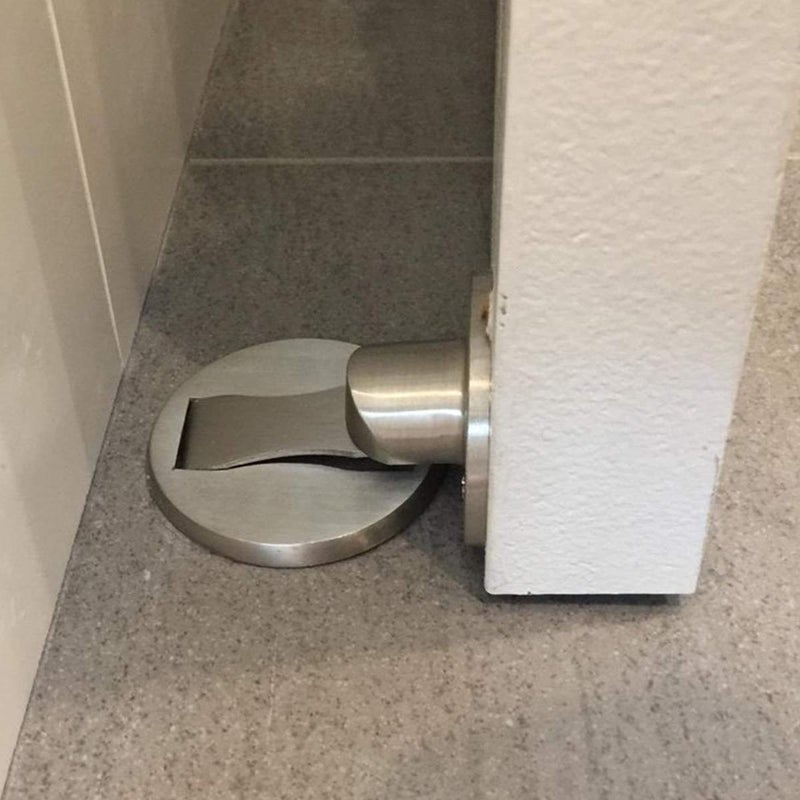 Gudui Door Stopper 2 Pack, Magnetic Door Stop, Floor Door Stoppers Magnetic, Self Adhesive, Stainless Steel Magnetic Door Catch Door Holder for Bottom of Door, Sliver - Image 4